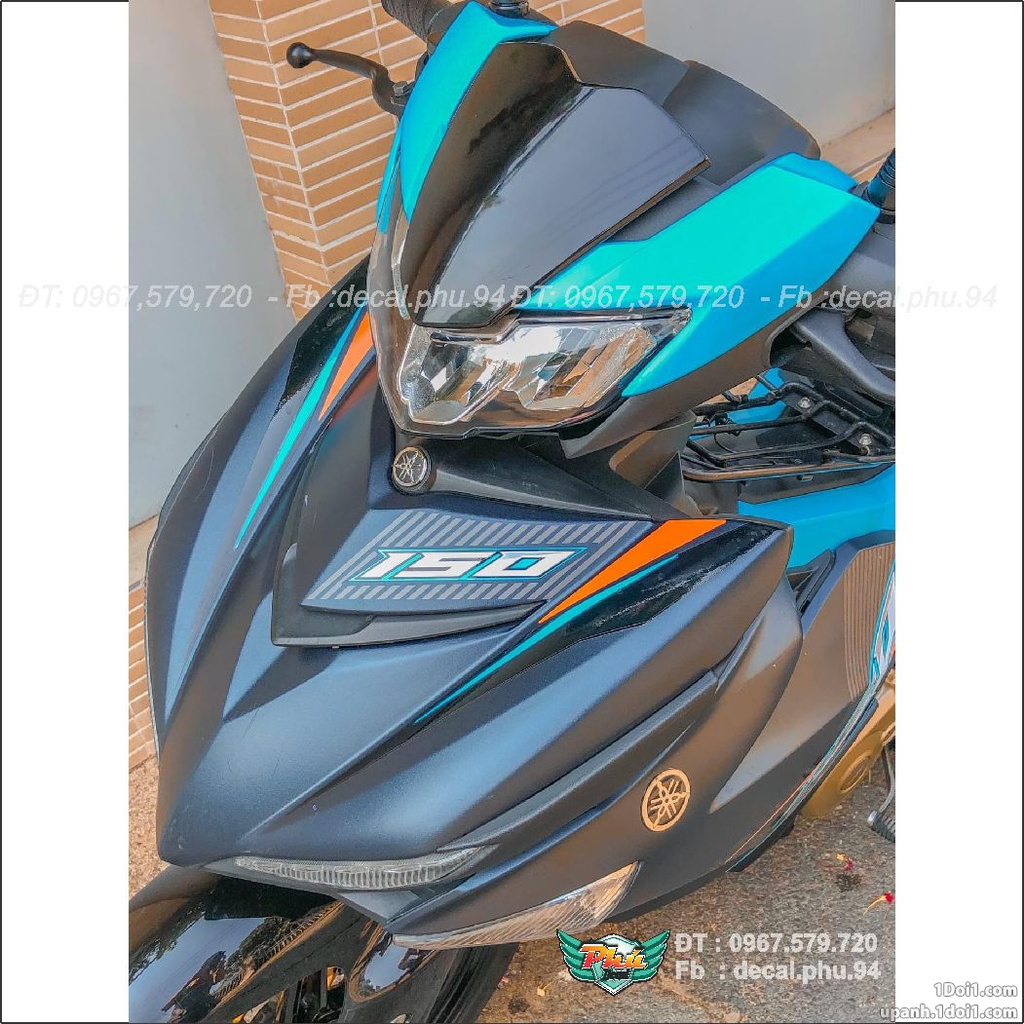 Tem Rời Exciter 150 Sniper đen xanh nhám (J)