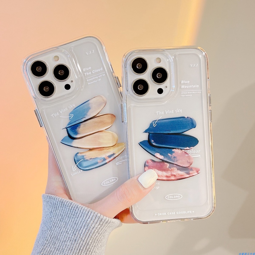 Ốp điện thoại TPU dày trong suốt họa tiết graffiti bảo vệ camera thích hợp cho iPhone 13 Pro Max 12 Pro Max 11 7 Plus