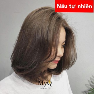 Một bộ thuốc nhuộm tóc màu Nâu tự nhiên (tặng kèm gang tay, oxy) Nâu tự nhiên, nâu tự nhiên < FREESHIP>