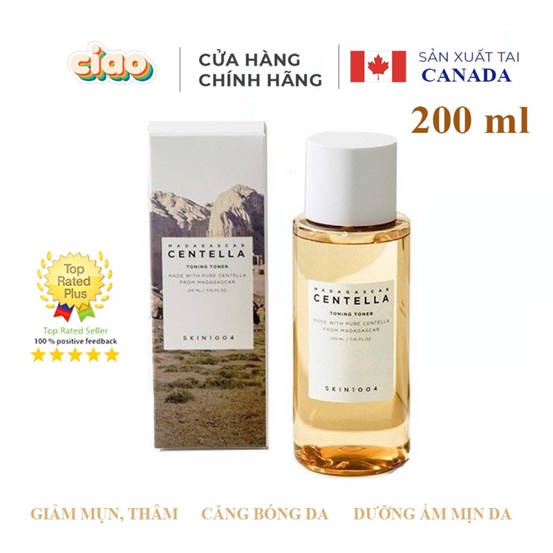 Nước Hoa Hồng Chiết Xuất Rau Má Giúp Cân Bằng, Dưỡng Trắng Da Skin1004 Madagascar Centella Toning Toner 210ml