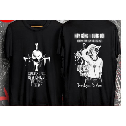 [SIÊU RẺ] ÁO ONE PIECE ACE | ÁO THUN ONE PIECE đẹp tặng kèm bịt mặt ONE PIECE cực ngầu