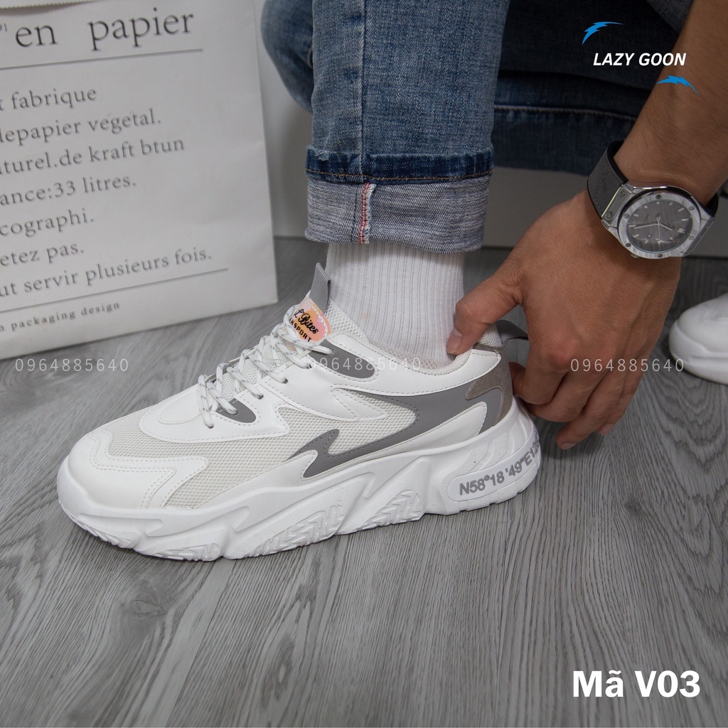 💥 Giày Sneaker bản thịnh hành phối 2 màu V03 Free Match tăng chiều cao 6 cm.