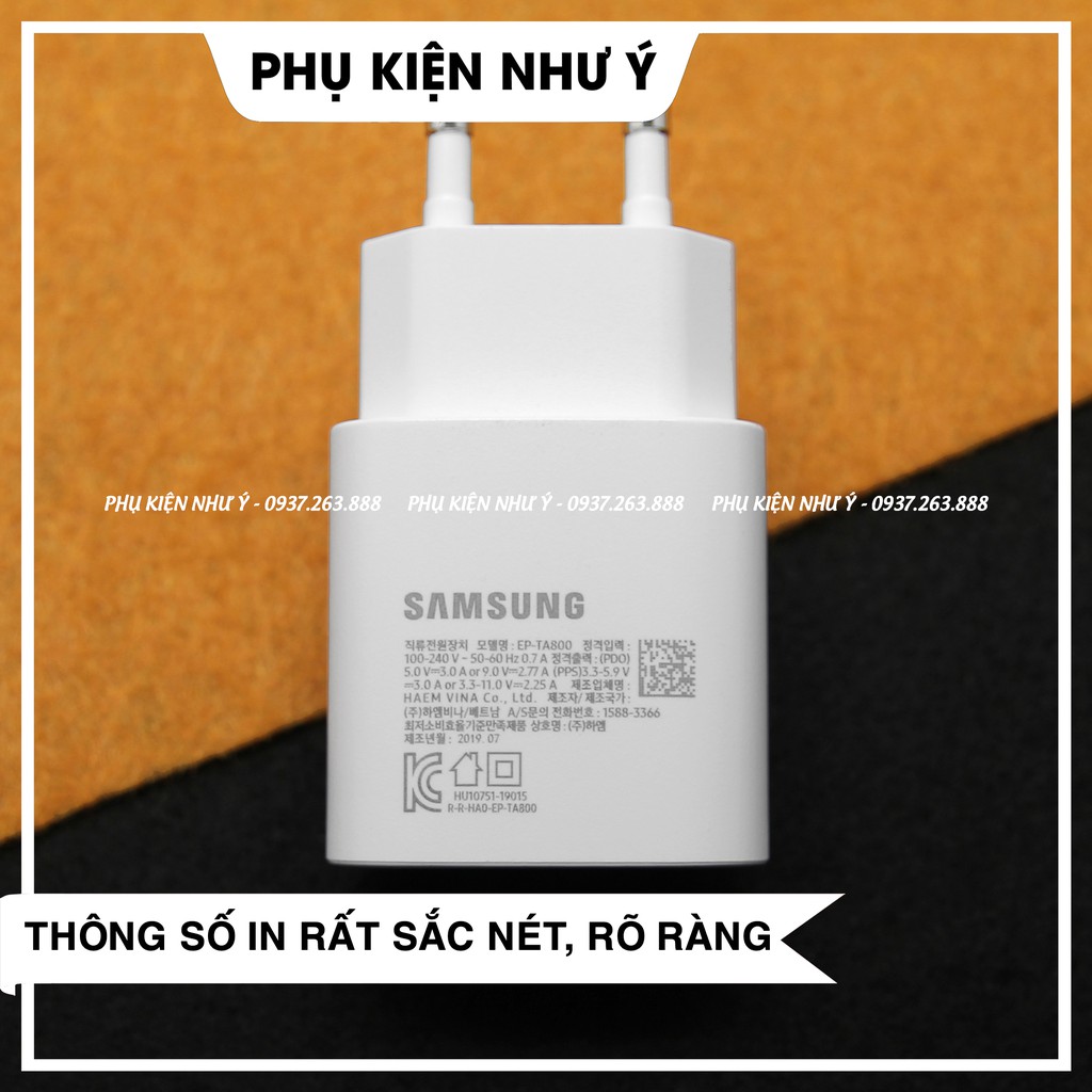 Bộ sạc Samsung (25w) Galaxy Note 10 / S20 - Sạc siêu nhanh không nóng máy - Bảo hành 12 tháng lỗi 1 đổi 1.