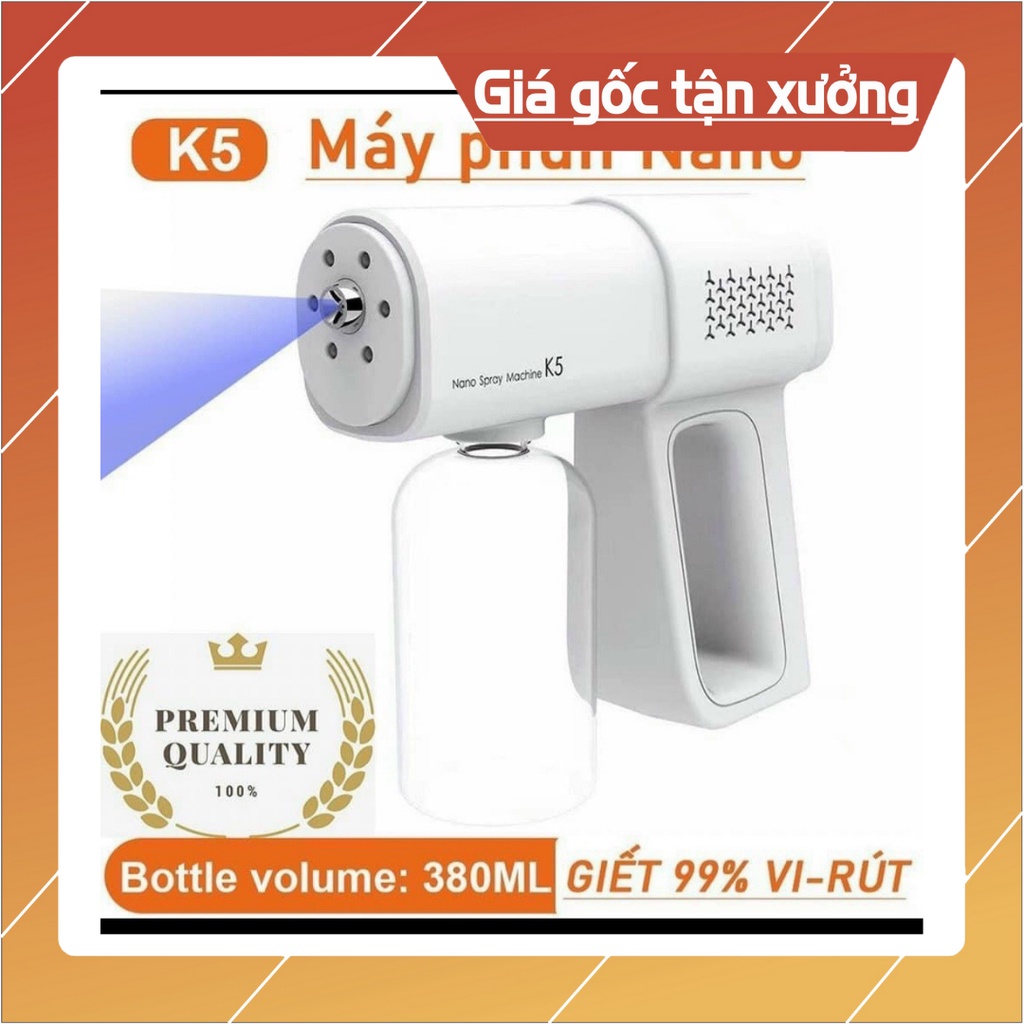 [HANG CAO CAP] Súng phun khử khuẩn Nano K5, Máy xịt khử khuẩn cầm tay, Máy diệt khuẩn Nano thế hệ mới 2021