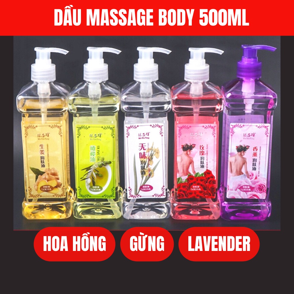 Tinh Dầu Massage Body Gừng, lavender, Hoa Hồng