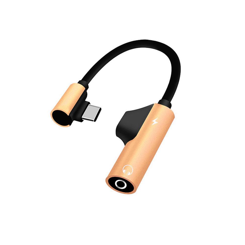 Multifunctional Two-In-One Type-C Headset Adapter Cable Charging Listening To Music and Music