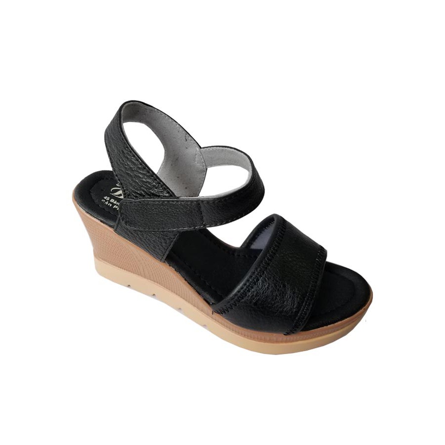 Giày Đế Xuồng Nữ BIGBEN Da Bò Thật Nâu Đen GĐX27 | BigBuy360 - bigbuy360.vn