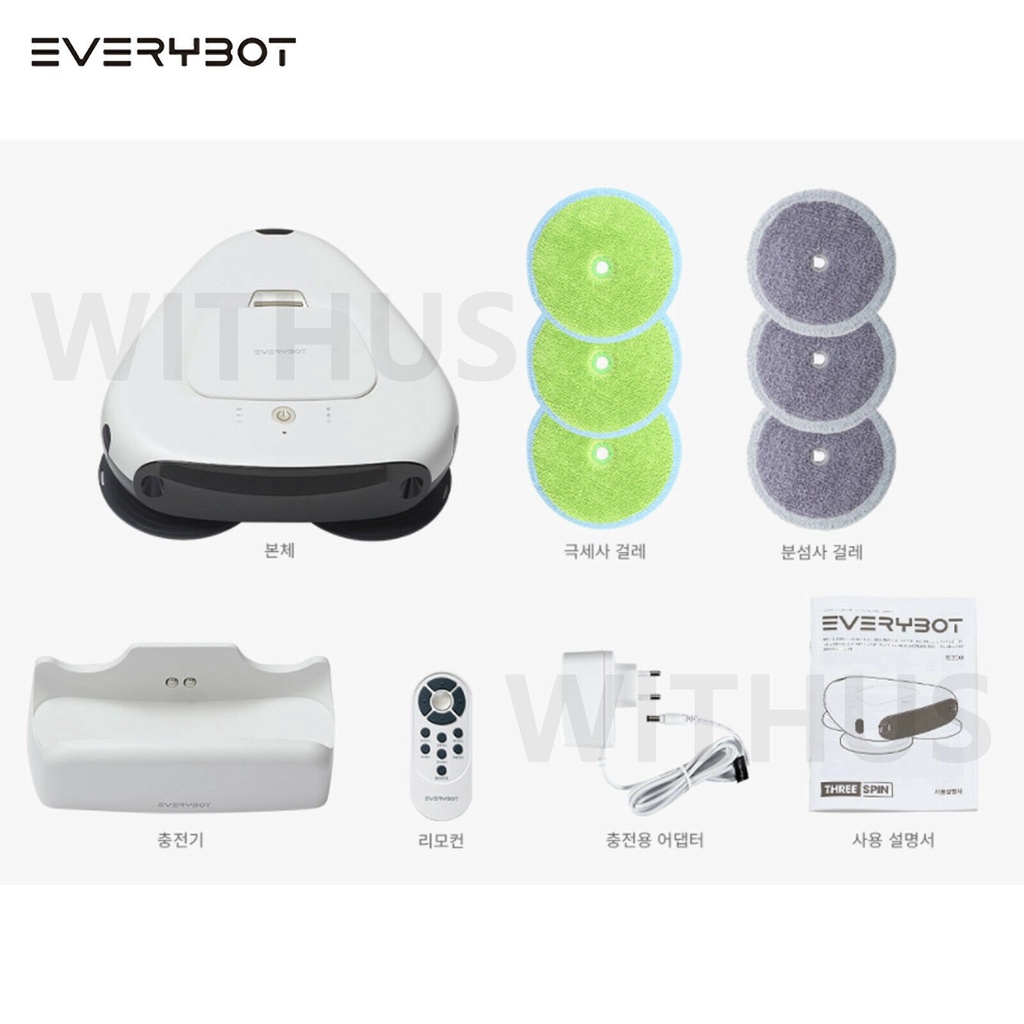 [Mã ELHA10 giảm 6% đơn 5TR] Robot lau nhà EVERYBOT Three Spin TS300, 3 chân, điều khiển từ xa