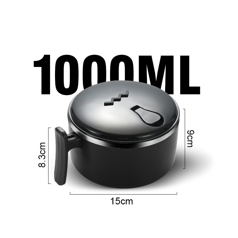 MÀU ĐEN - Bát úp mì văn phòng DK inox chất lượng cao đường kính 15cm