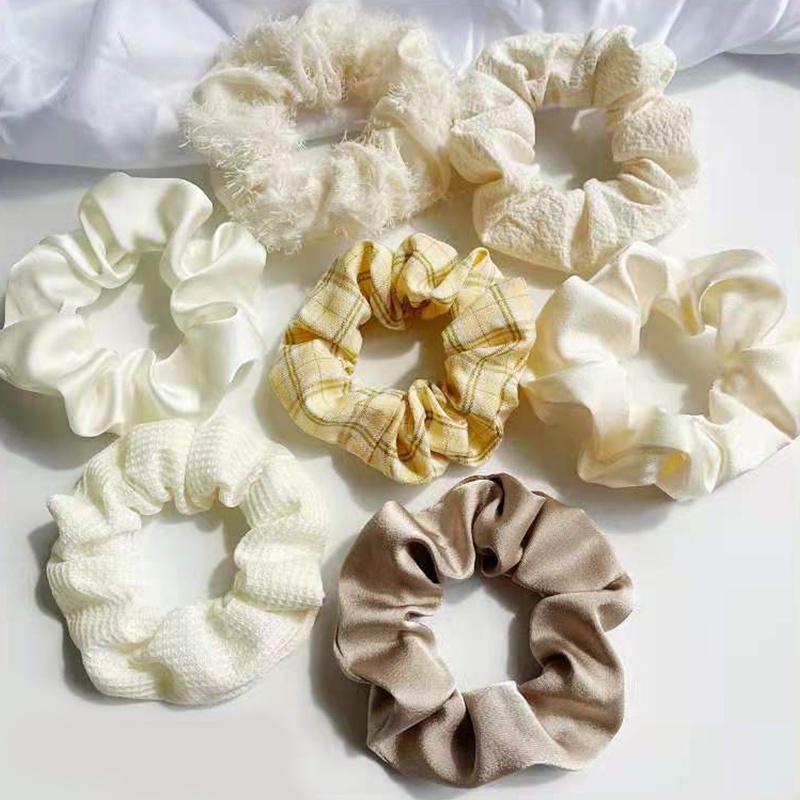 Set 7 Dây Buộc Tóc Co Giãn Nhiều Màu Sắc Kiểu Hàn Quốc Thời Trang Cho Nữ