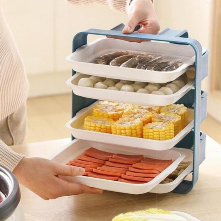 Kệ Nhựa Đựng Thức Ăn Nhiều Tầng Khay Đĩa Nhựa Trong Nhà Bếp | BigBuy360 - bigbuy360.vn