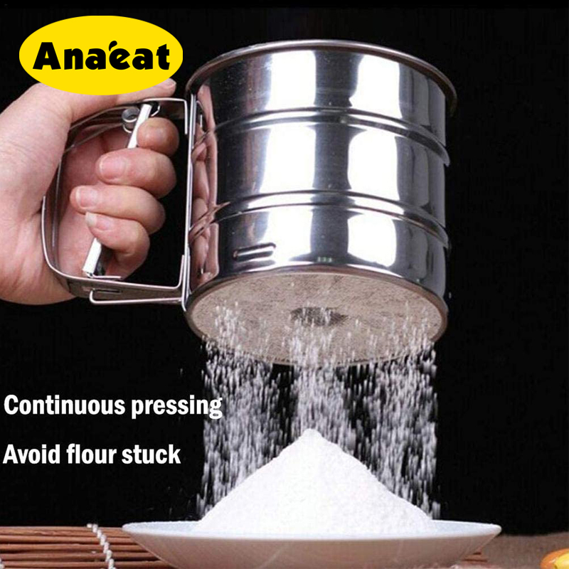 Rây Lưới Lọc Bột ANAEAT Làm Từ Thép Không Gỉ Chất Lượng Cao Dùng Làm Bánh Tiện Dụng