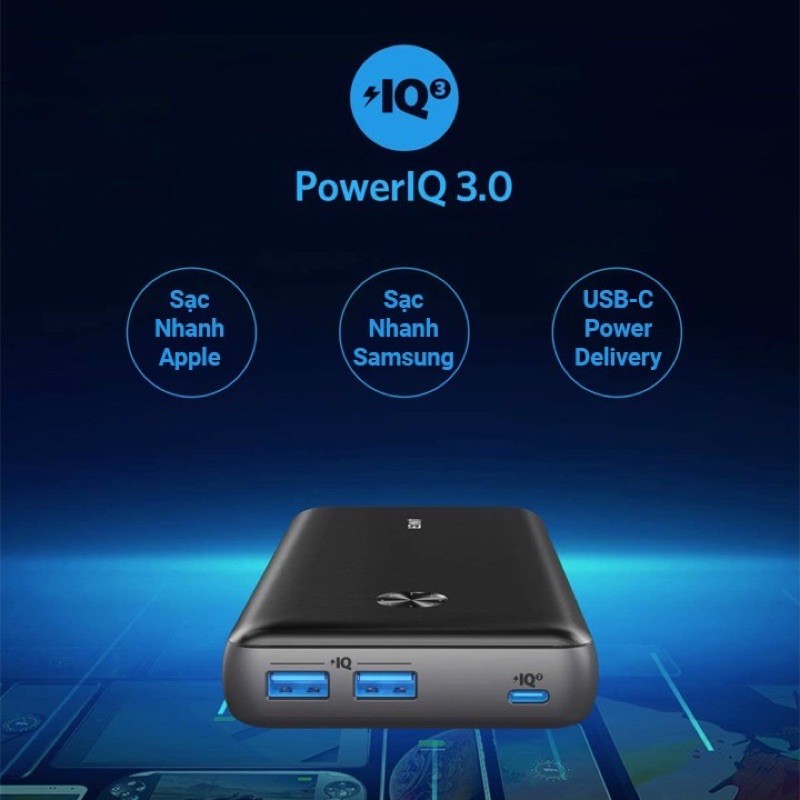 Sạc dự phòng ANKER PowerCore III Elite 25600 sạc nhanh PD 60W Mabook - Mã A1290