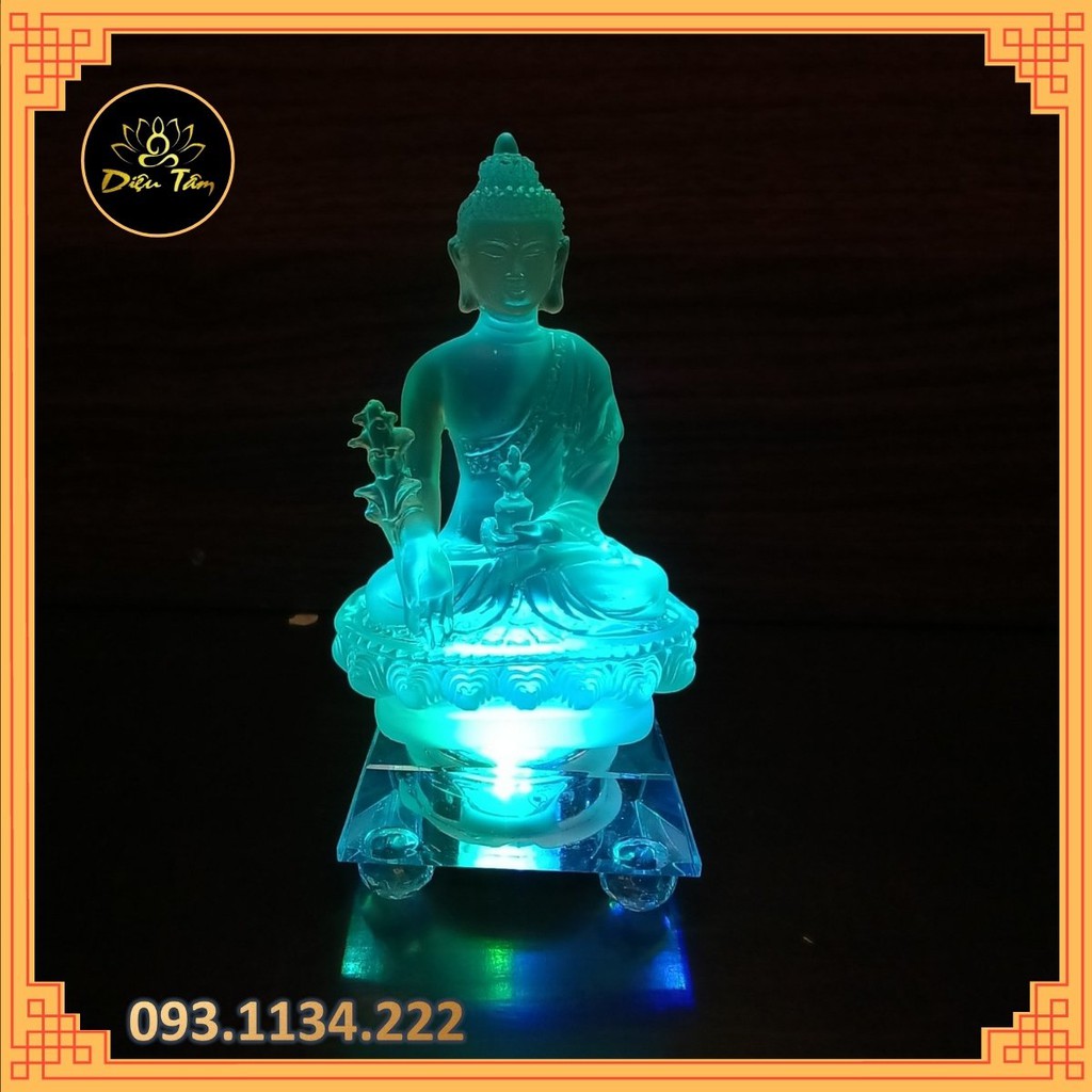 Chân Đế tháp xá lợi pha lê đèn led, tượng phật, trang trí