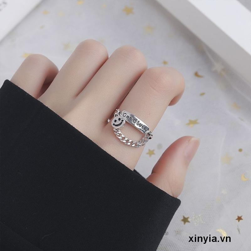 Bộ Nhẫn Cặp Đôi Hình Mặt Cười Có Thể Điều Chỉnh