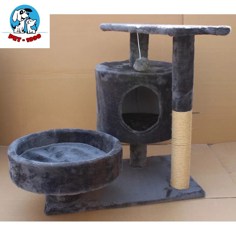 Nhà Cây Cattree Cho Mèo - Nhà 3 Tầng Có Trụ Cào Móng Cho Mèo