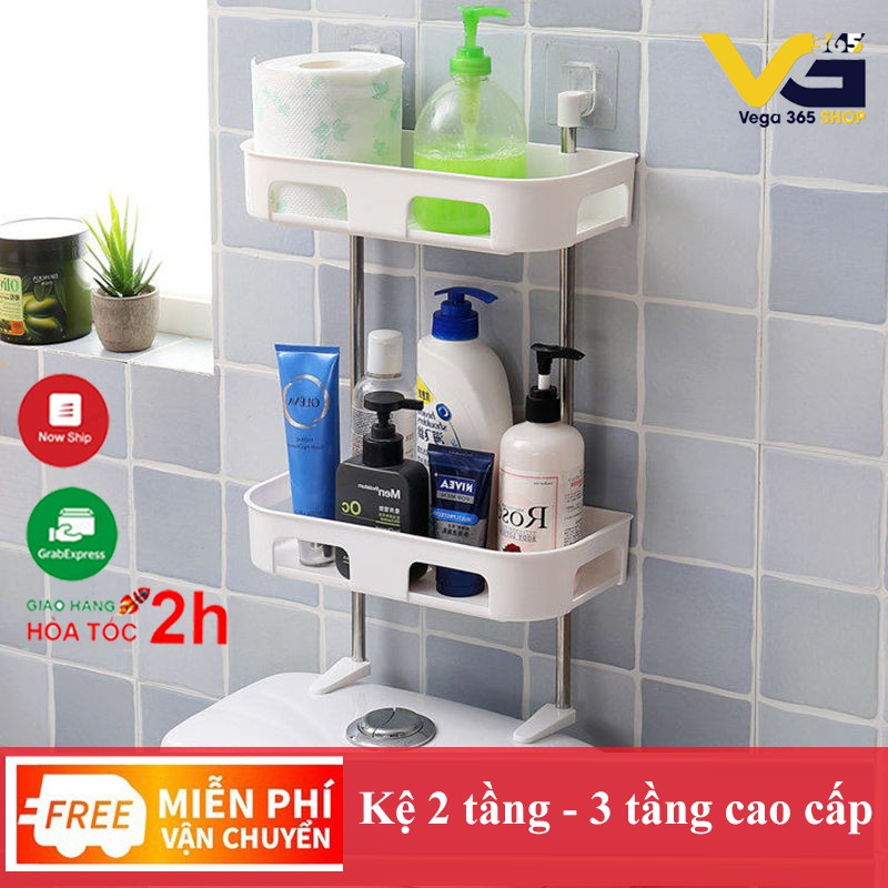 ( LOẠI 2 - 3 TẦNG)  Kệ để đồ toilet, phòng tắm đa năng tiện lợi, dễ lắp đặt, tiết kiệm không gian