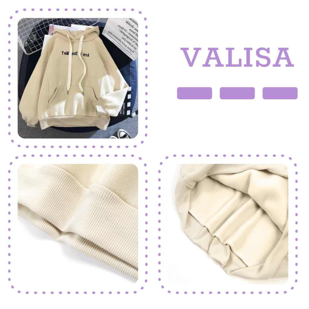 Áo hoodie nam nữ dày form rộng có mũ hàn quốc giá rẻ ARE U DOU ME ? H03 | BigBuy360 - bigbuy360.vn