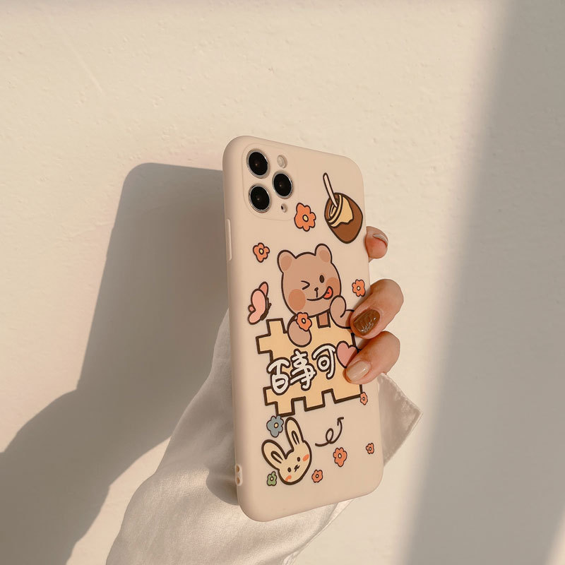 Ốp điện thoại silicon họa tiết gấu hoạt hình cho iPhone 11 Pro Max X Xr Xs Max 7 8 Plus Se 2020 12 pro max 12 mini | BigBuy360 - bigbuy360.vn