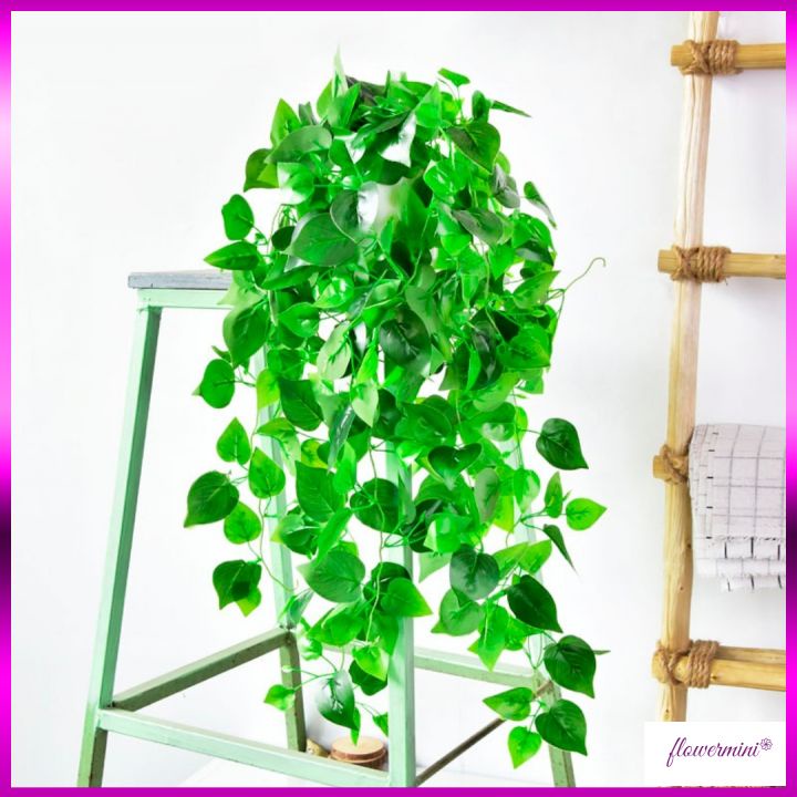 Giỏ lá giả thường xuân cao cấp treo tường trang trí nhà cửa, ban công, tiểu cảnh, nhà hàng xanh mát Flowermini GL-01