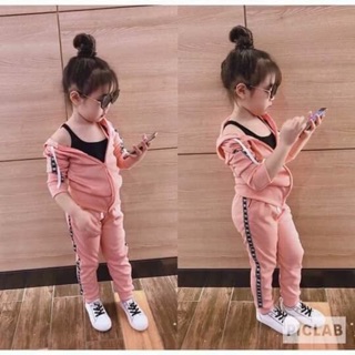 Bộ adidas kéo khoá bé gái