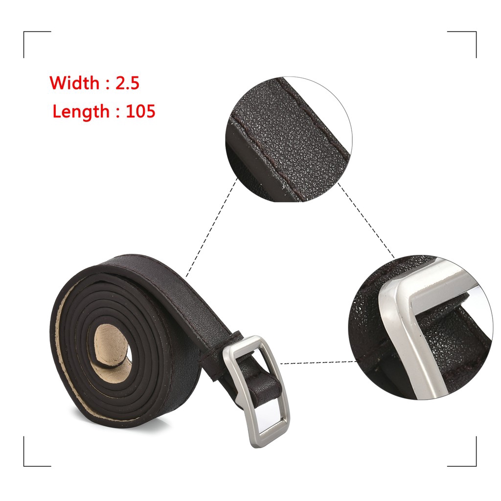 Vintage Women Casual Belts No Pin Buckle Belt Strap Pu Leather