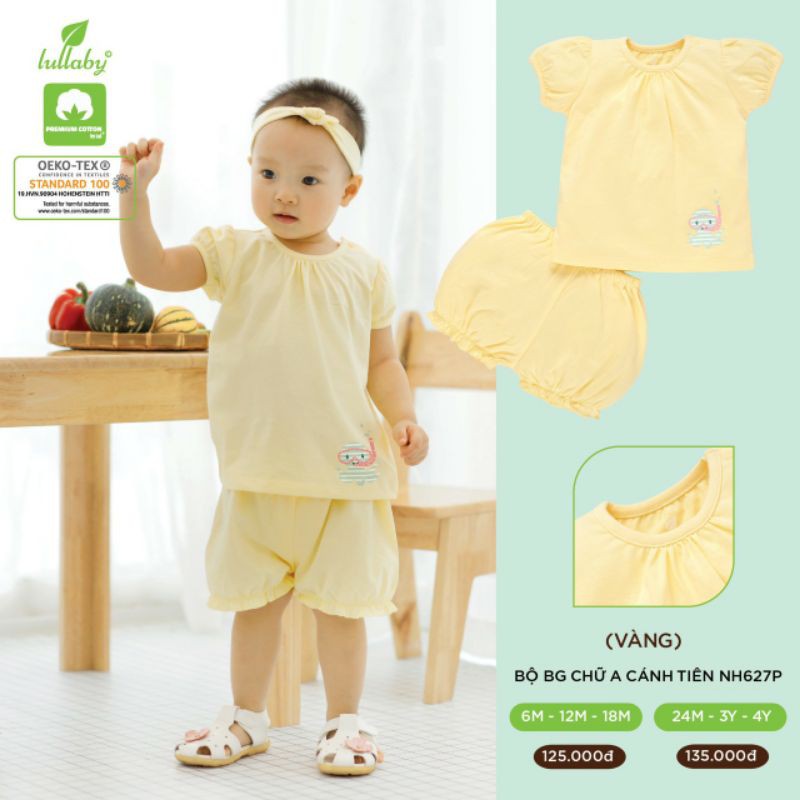 Bộ bé gái chữ A cánh tiên Lullaby NH627P