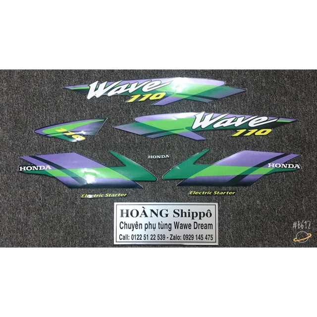 Tem wave thái 110 xanh nhớt đời 2000