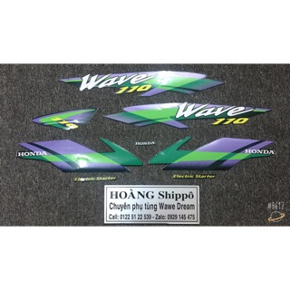 Tem wave 110 xanh nhớt đời 2000