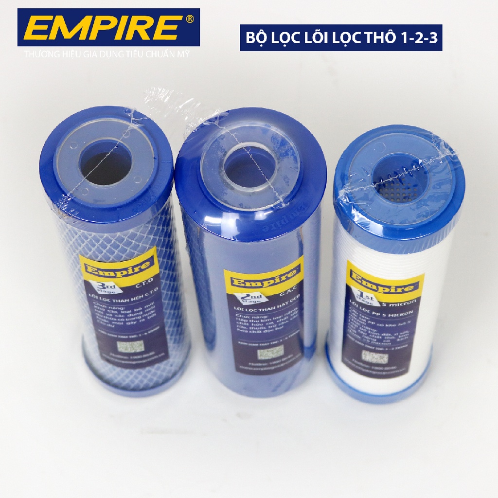 BỘ LÕI LỌC NƯỚC RO 123 Empire EMPLLN123 dùng cho tất cả máy lọc nước tiêu dùng