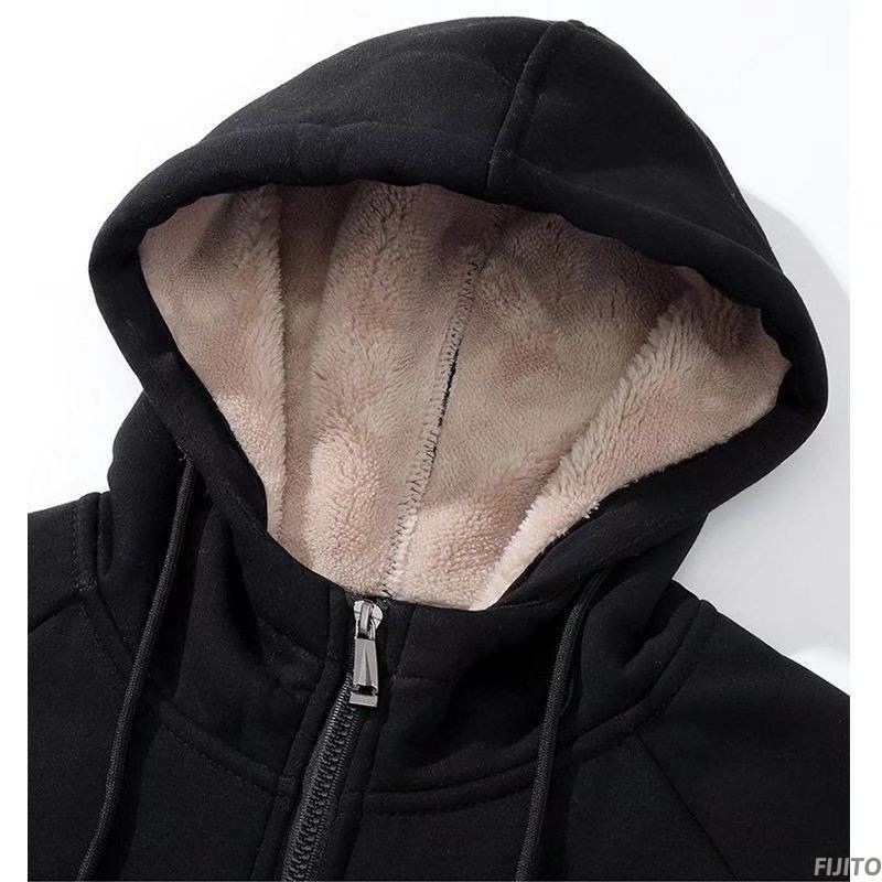 Áo nỉ hoodie nam màu đen lót lông có mũ tay dài cao cấp hàng Quảng Châu FIJITO TQ21441 | BigBuy360 - bigbuy360.vn