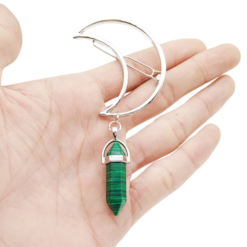 Kẹp Tóc Kim Loại Hình Mặt Trăng Khuyết Phong Cách Cổ Điển