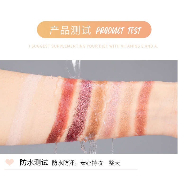 Phấn mắt 16 ô lì tone hồng nâu đất học sinh tự nhiên chống thấm nước Eyeshadow nội địa Trung