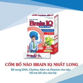 Cốm bổ não Brain IQ Nhất Long hộp 20 gói - Bổ sung DHA, Choline, Kẽm và vitamin hỗ trợ tốt cho não trẻ