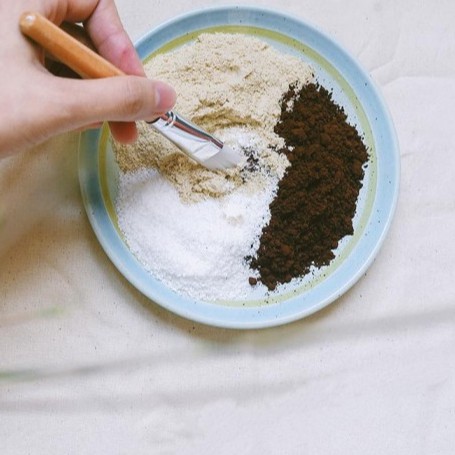 100g Bột cám gạo cafe dừa tẩy da chết 100% nguyên chất - handmade