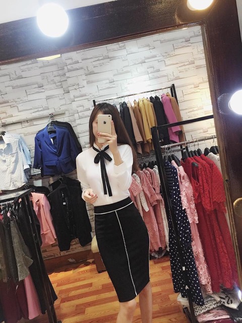 CHÂN VÁY BÚT CHÌ NÉ TRẮNG ( ảnh thật chụp canh) | BigBuy360 - bigbuy360.vn