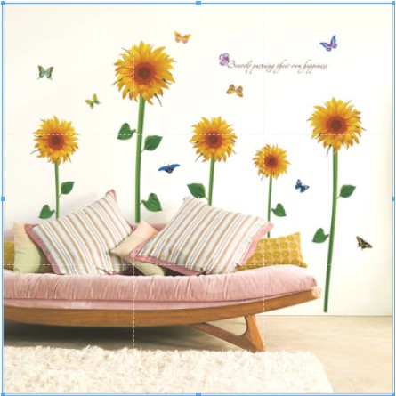 Decal trang trí tường-Hoa Hướng Dương  mẫu mới