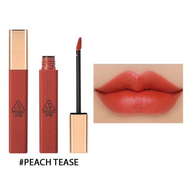 Son 3CE Kem Cloud Lip Tint Màu Peach Tease cam san hô