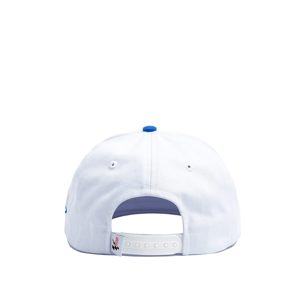 Nón snapback OHLINS màu trắng vành xanh dương - Logo thêu