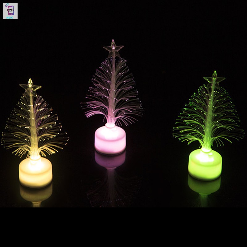 MG Colored Fiber Optic LED Light-up Mini Christmas Tree with Top Star Battery Powered Children Toy Light Tree @vn