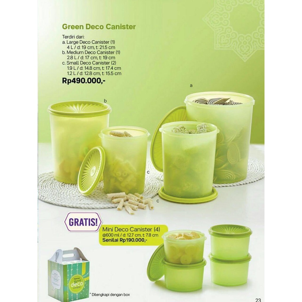 Hộp trữ thực phẩm Tupperware green decor Tupperware (indo)