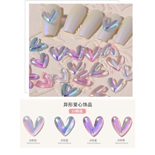 Set charm trái tim thủy tinh