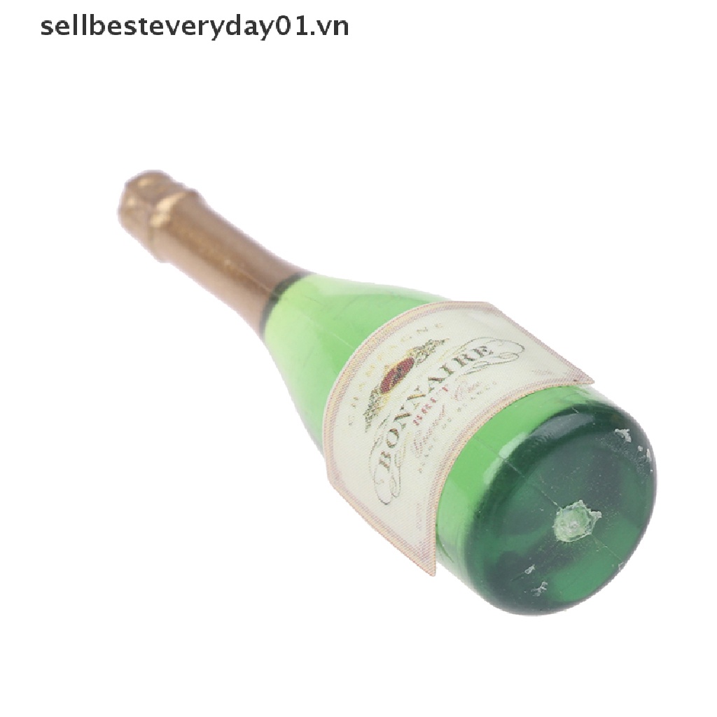 Set 2 Chai Rượu Champagne Mini Tỉ Lệ 1 / 12 Dùng Để Trang Trí Nhà Búp Bê