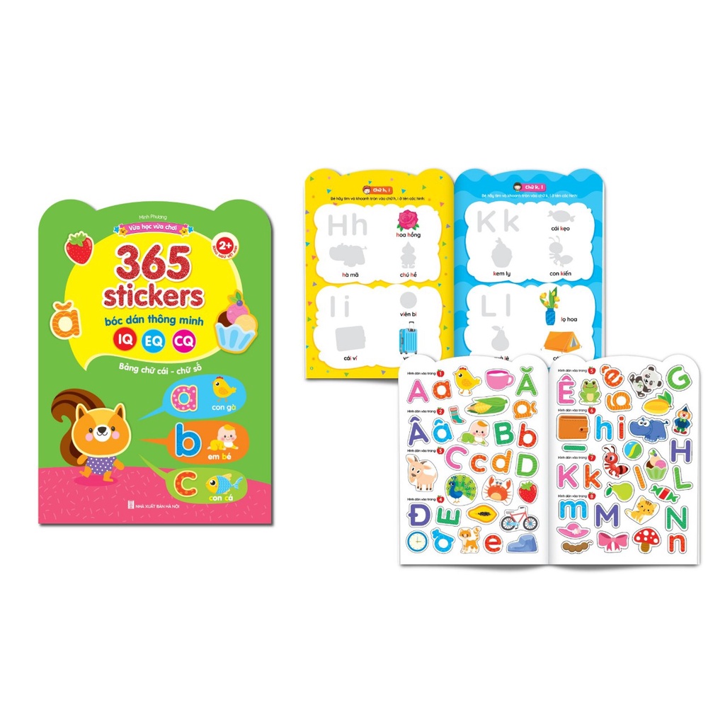 Sách - 365 stickers Bóc dán thông minh song ngữ Việt Anh dành cho trẻ từ 2-6 tuổi (Bộ 6 cuốn)