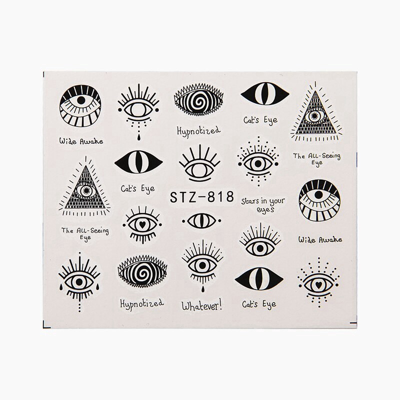 Sticker dán móng hình mắt phong cách cổ điển dễ thương