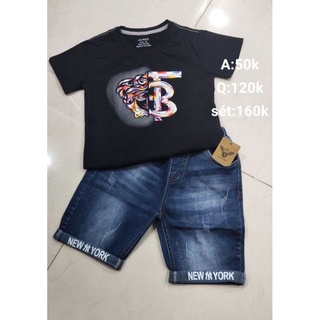 set áo+quần jean cho bé trai