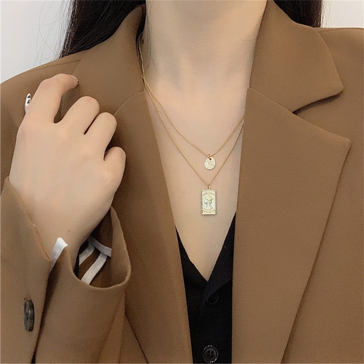 Vòng cổ nữ, dây chuyền nữ chocker 2 tầng phong cách cổ điển màu vàng gold Ivy.acc C4