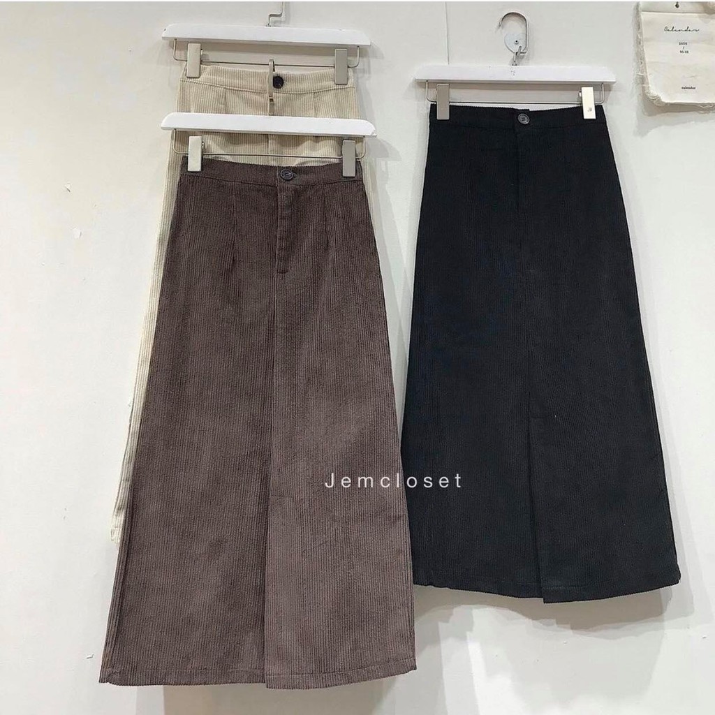 [Mã SKAMCLU7 giảm 10% tối đa 50K đơn 0Đ] Chân váy nhung gân suông HGY - 3275 ( Jem Closet ) | BigBuy360 - bigbuy360.vn