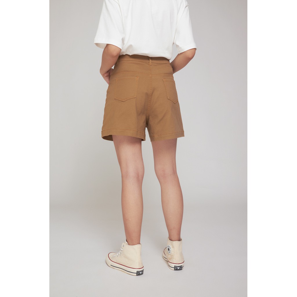 Quần Short Đùi Nữ BOO Chất Kaki Mềm Cao Cấp Cạp Cao Phối Túi Trendy