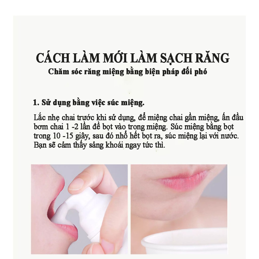 Bọt Trắng Răng Khử Mùi Hôi Miệng Sạch Cao Răng Nhanh Gọn